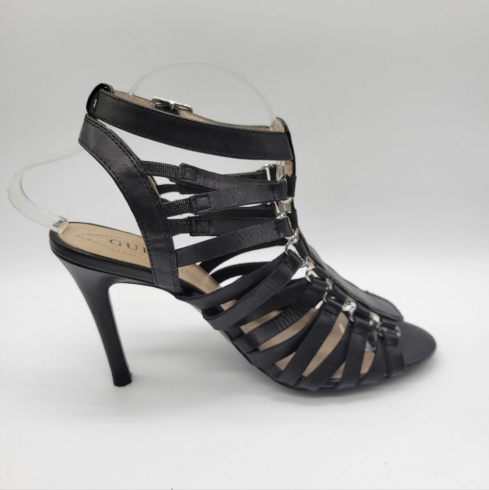 GUESS Black Strappy Gladiator Stiletto Heels "Wgkennie-T" - Women's Size 7M
